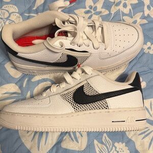AirForce 1 White and Black Sneakers